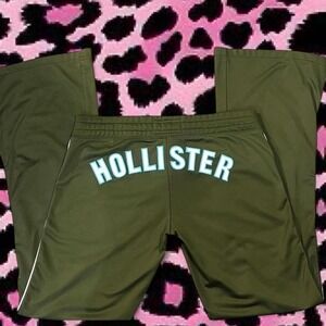 Vtg hollister surf co flare olive green athletic pants Y2K grail butt print